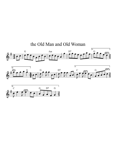 the Old Man and Old Woman sheet music preview