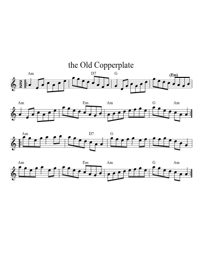 The Old Copperplate (Version 8) sheet music preview