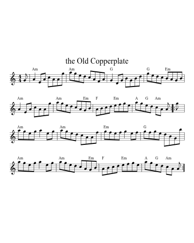 The Old Copperplate (Version 13) sheet music preview