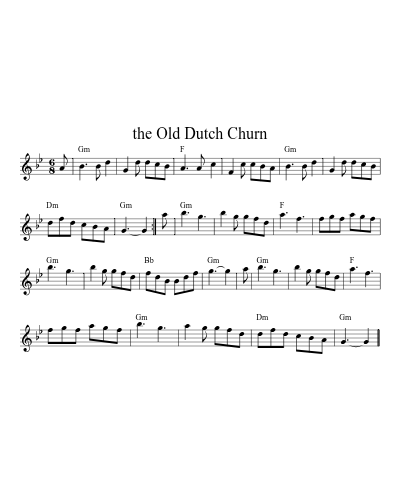 the Old Dutch Churn sheet music preview