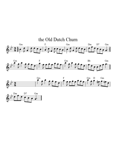 the Old Dutch Churn (Version 2) sheet music preview