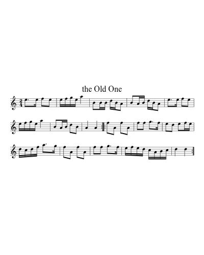 the Old One (Version 2) sheet music preview