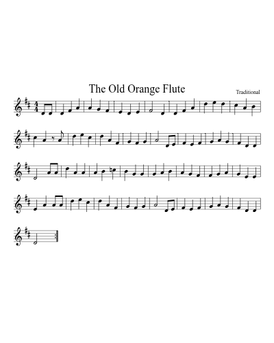 The Old Orange Flute sheet music preview
