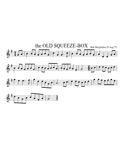 the OLD SQUEEZE-BOX (Version 2) sheet music preview