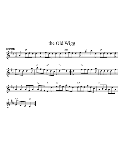the Old Wigg sheet music preview