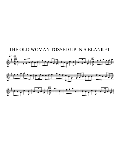 The Old Woman Tossed Up in a Blanket (Version 3) sheet music preview