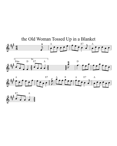 The Old Woman Tossed Up in a Blanket (Version 6) sheet music preview