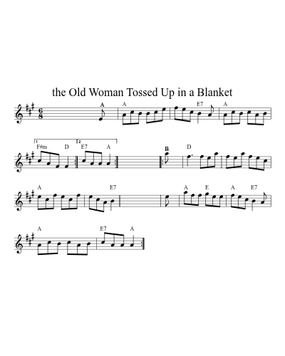 The Old Woman Tossed Up in a Blanket (Version 7) sheet music preview
