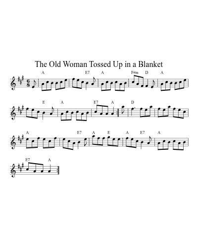The Old Woman Tossed Up in a Blanket (Version 8) sheet music preview