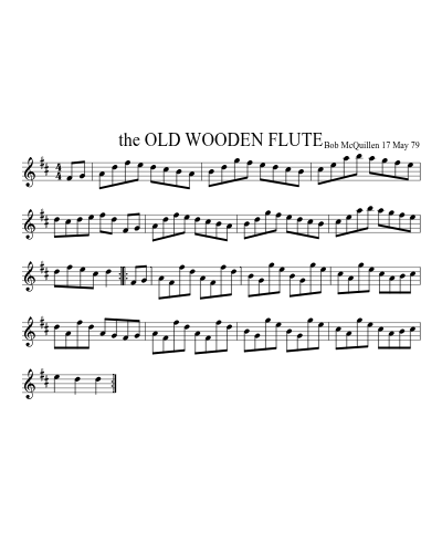 the OLD WOODEN FLUTE (Old Wooden Flute) sheet music preview