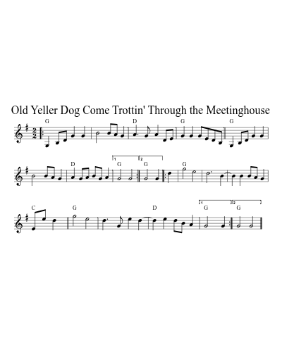 Old Yeller Dog Come Trottin' Through the Meetinghouse (Version 2)