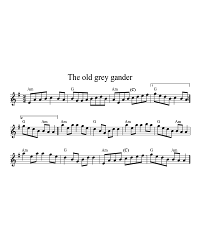 The old grey gander (Version 4) sheet music preview
