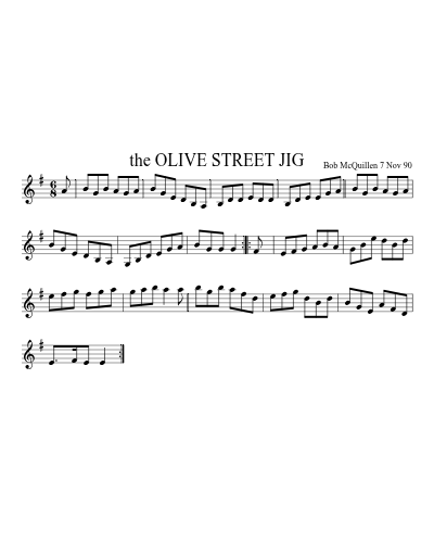 the OLIVE STREET JIG (Olive Street Jig) sheet music preview