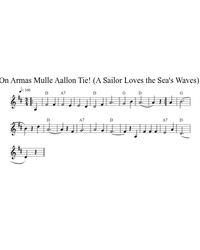 On Armas Mulle Aallon Tie! (A Sailor Loves the Sea's Waves)