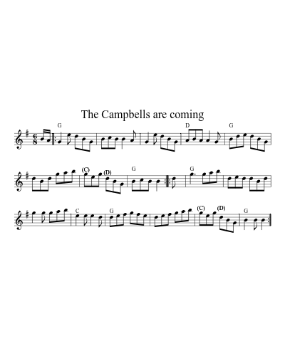 The Campbells are coming sheet music preview