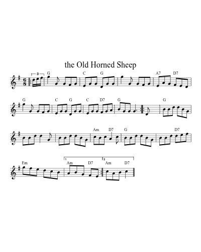 The Old Horned Sheep (Version 4) sheet music preview