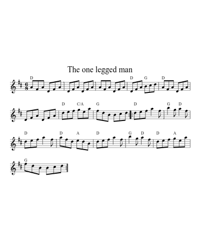 The one legged man (Version 3) sheet music preview