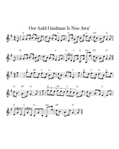 Oor Auld Guidman Is Noo Awa' (Version 4)