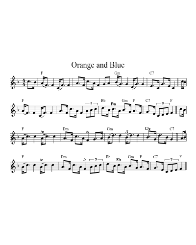 Orange and Blue (Version 8) sheet music preview
