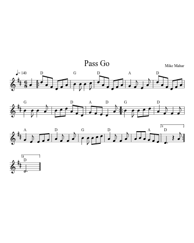 Pass Go sheet music preview
