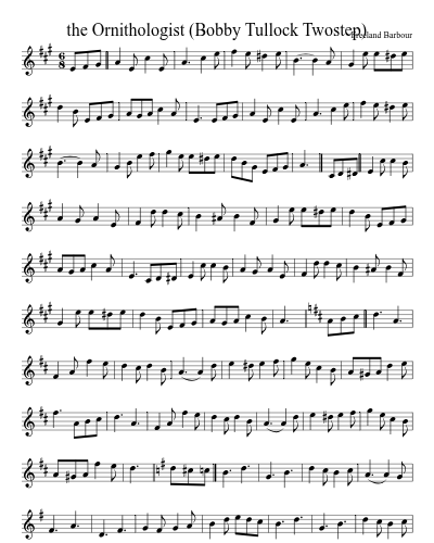 the Ornithologist (Bobby Tullock Twostep) sheet music preview