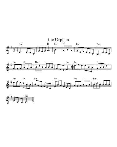 The Orphan (Version 4) sheet music preview
