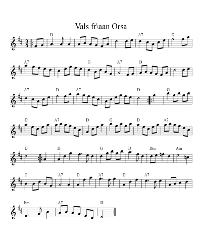 Vals fr\aan Orsa sheet music preview