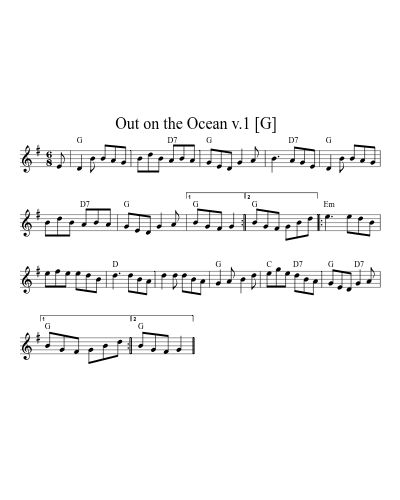 Out on the Ocean v.1   [G] (Version 5)