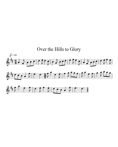 Over the Hills to Glory sheet music preview