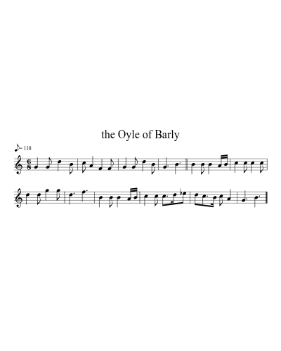 the Oyle of Barly (Version 2) sheet music preview