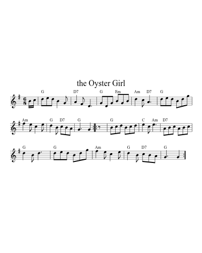 the Oyster Girl (Version 4) sheet music preview