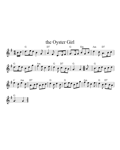the Oyster Girl (Version 6) sheet music preview