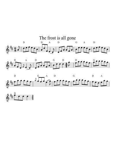 The frost is all gone sheet music preview