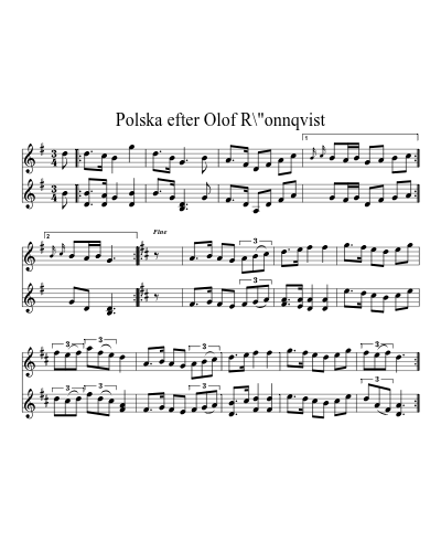 Polska efter Olof R\"onnqvist (Version 2)