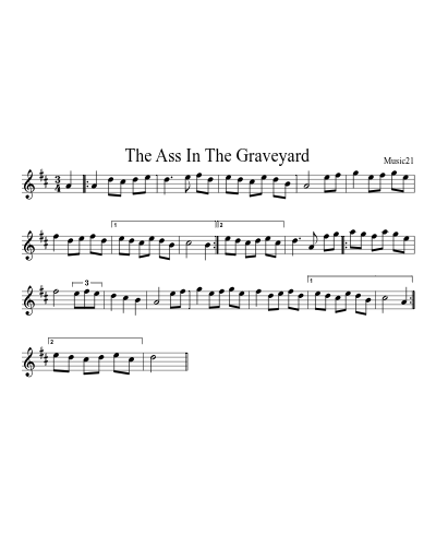 The Ass In The Graveyard sheet music preview