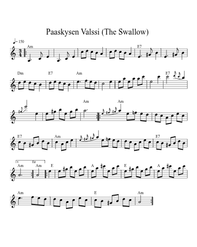 Paaskysen Valssi  (The Swallow)