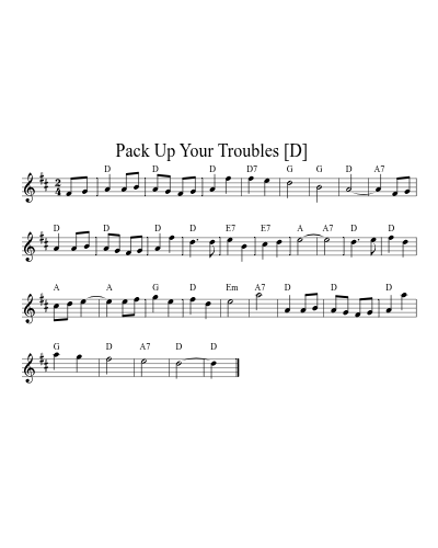 Pack Up Your Troubles    [D]
