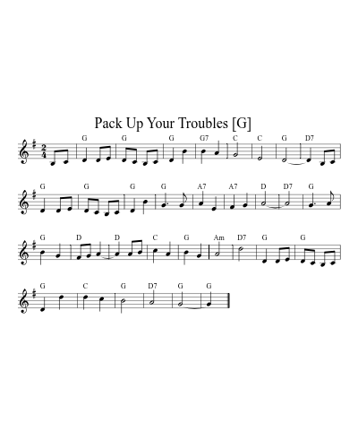 Pack Up Your Troubles    [G]