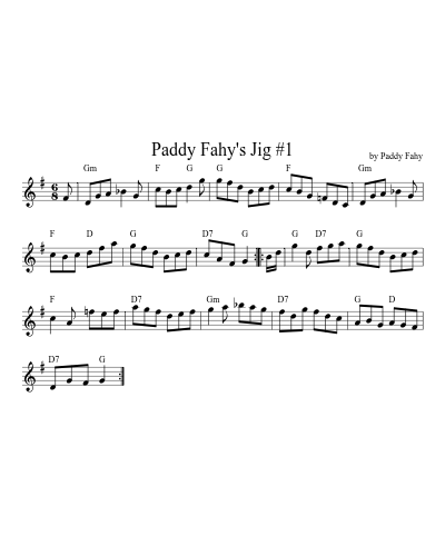 Paddy Fahy's Jig #1 (Version 2) preview