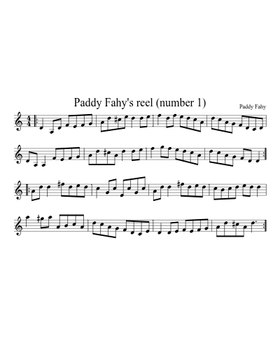 Paddy Fahy's reel (number 1) (Version 7)