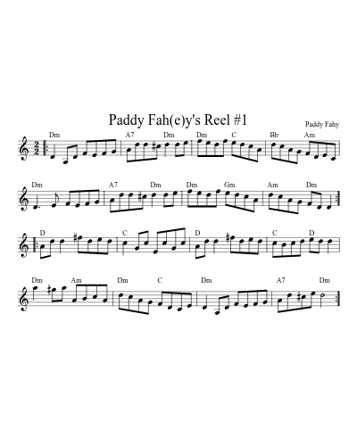 Paddy Fah(e)y's Reel #1