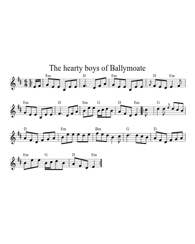 The hearty boys of Ballymoate sheet music preview