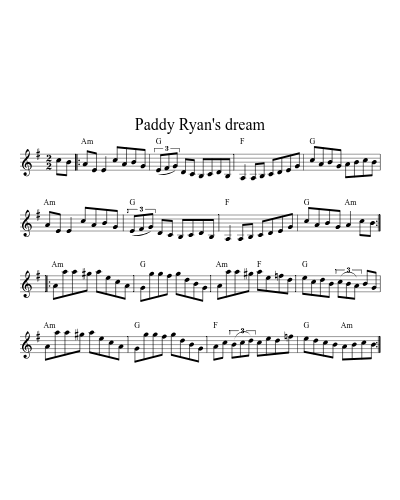 Paddy Ryan's Dream (Version 9) sheet music preview