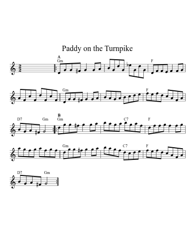 Paddy on the turnpike (Version 9) sheet music preview