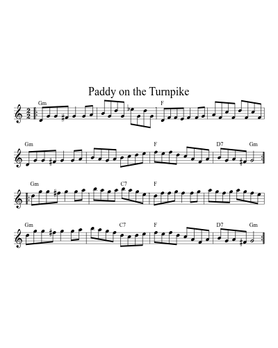 Paddy on the turnpike (Version 14)