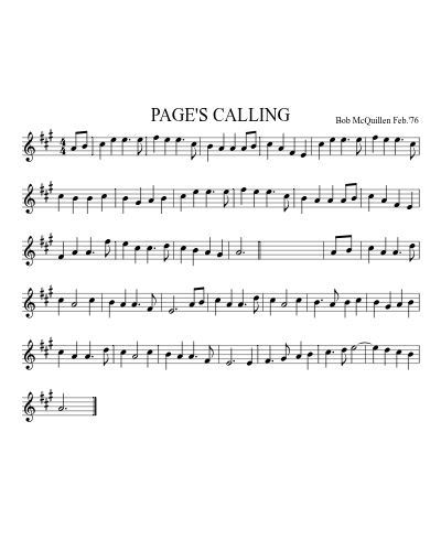 PAGE'S CALLING (Version 2)
