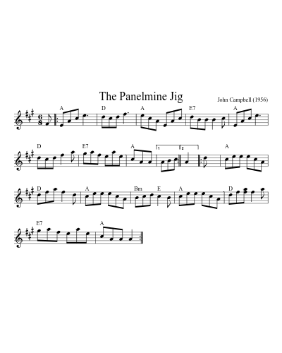 The Panelmine Jig sheet music preview