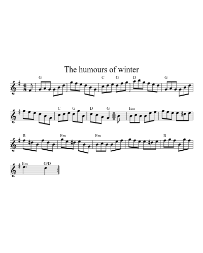The humours of winter sheet music preview