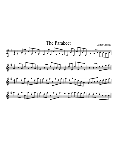 The Parakeet sheet music preview
