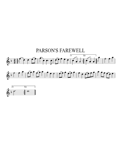 PARSON'S FAREWELL
